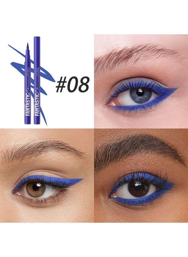 LANGMANNI Eyeliner Pen,  Water-Based Eyeliner Pen, Matte Liquid Eyeliner Set, Neon Colorful Pigmented With Long-lasting, Smudgeproof & Waterproof Eye Liner Makeup for Bold & Stunning Looks - Gift for Girls #08 - Image 2